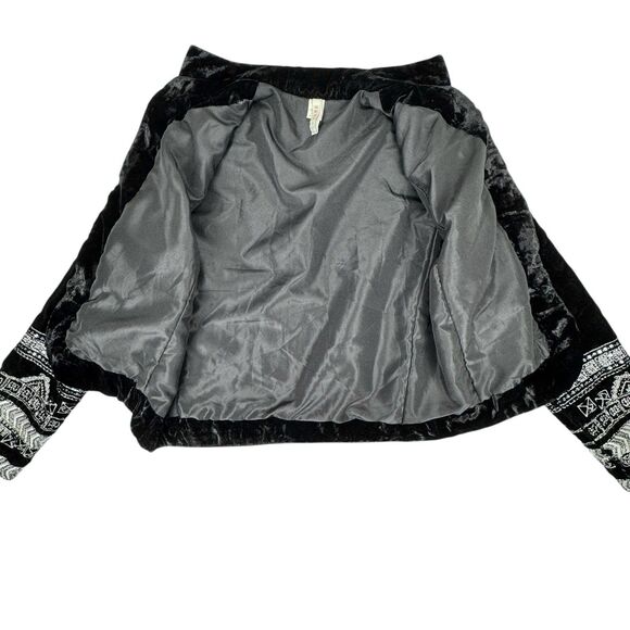 Raga Womens Embroidered Beaded Velvet Jacket Black S Elegant Western Dressy Boho - Picture 9 of 15